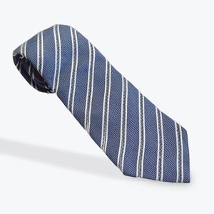 Armani Collezioni Blue Stripe Silk Blend Mens Dress Tie Made‎ in Italy